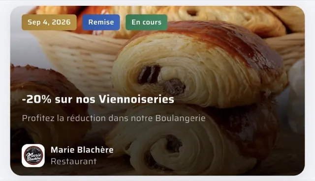 Offre Marie Blachère : -20 % sur les viennoiseries