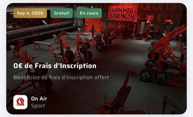 Offre On Air : 0 € de frais d’inscription